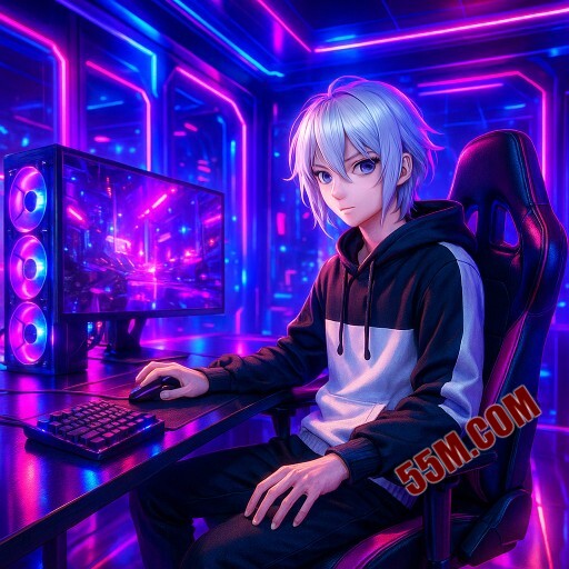 Imagem promocional da 55M mostrando a plataforma e suas vantagens