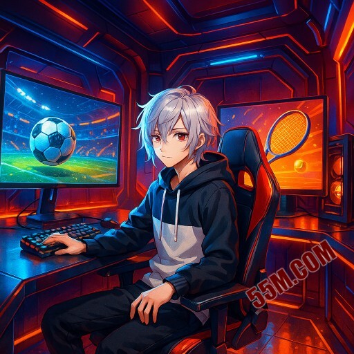 Imagem promocional da 55M mostrando a plataforma e suas vantagens