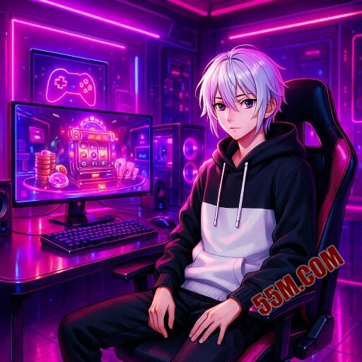 Imagem promocional da 55M mostrando a plataforma e suas vantagens