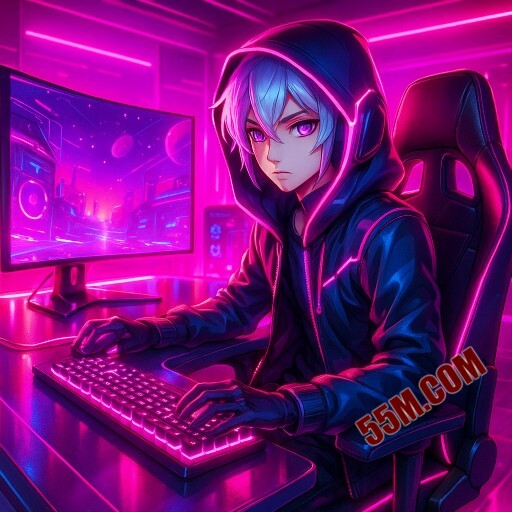 Imagem promocional da 55M com destaque para suas funcionalidades