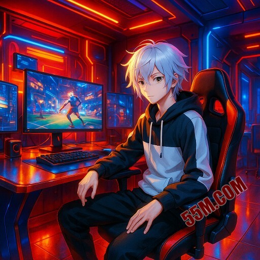 Imagem promocional da 55M mostrando a plataforma e suas vantagens